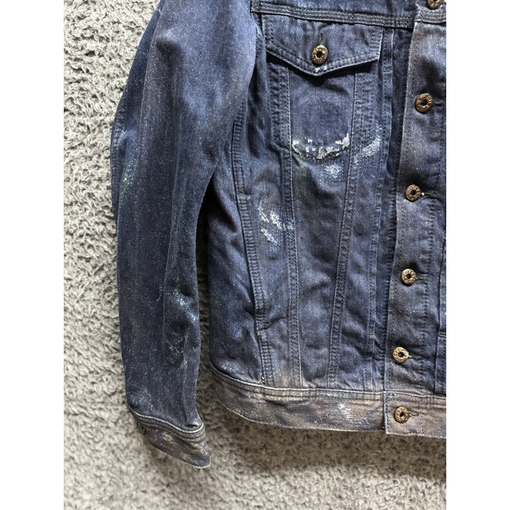 Vintage Y2K Diesel Distressed Denim Jacket in Blue Acid Wash Size XS - Picture 6 of 13